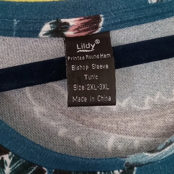 Floral Blue Women's Top 2XL - Picture 4 of 4